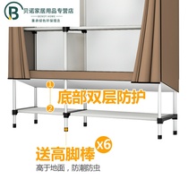  Simple wardrobe common clothes cabinet hanging wardrobe fabric assembly single steel pipe reinforcement thick steel frame storage cabinet wardrobe