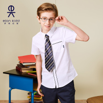 Eaton Gitton British Academy Style 2018 Summer Boys Shirt Short Sleeve Style Children White Shirt Men