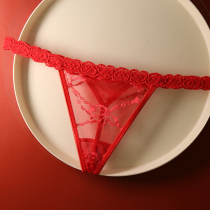 Sexy Dingy Pants Female Lace Mesh Yarn Transparent Temptation Low Waist A Thread No Marks Underwear Lady Yoga T Pants