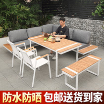 Outdoor Sofa Patio Villa Light Lavish Leisure Furniture Outdoor Open-air Balcony Waterproof Sunscreen Tea Table Combinations