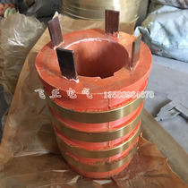 4-ring four-way pile driver slip ring inner diameter 85 outer diameter 140 height 195 4-way conductive ring copper bar copper ring thickening