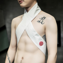 Chinese style mens cotton and linen embroidery personality retro style Tang suit accessories shirt collar Chinese fake Hanfu lead tide