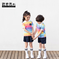Summer Primary School leisure wind cotton T-shirt school uniform graduation photo school uniform childrens sports class uniform custom parent-child suit