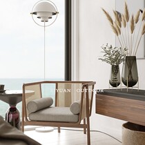 Rattan sofa chair Lazy courtyard Indoor real Rattan household single Japanese art solid wood single double design balcony