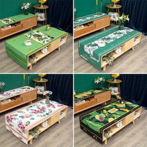 New waterproof cotton linen coffee table cloth thickened double pocket tablecloth Nordic style rectangular dustproof desk cloth