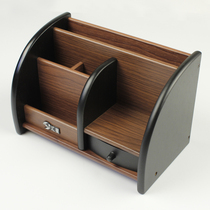 Huixing wooden pen holder HX-1013 drawer office pen holder multifunctional cosmetics storage box office stationery