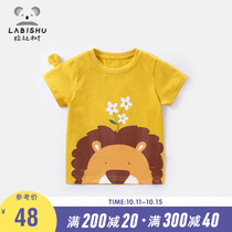 Rabbi tree childrens clothing boy short sleeve T-shirt 2021 summer boys T-shirt baby baby Foreign Air top