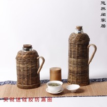 Youlangge handmade purple bamboo bamboo insulated boiling water bottle Thermos retro nostalgic student boiling water bottle bamboo products