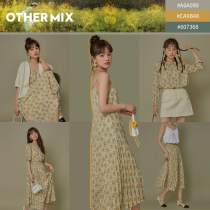 OtherMix summer yellow flower series dress 2021 winter new Korean floral pleated skirt children's tide