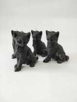 Black Paraffin material cat-shaped candle in the shape of a