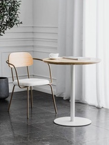 Nordic retro light luxury iron dining table simple home solid wood modern small square table milk tea house cafe negotiation table