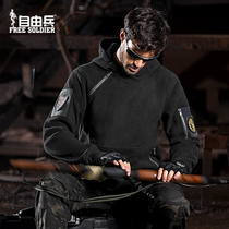 Freeman tyrant second generation outdoor hooded fleece clothes men autumn and winter wear-resistant scratch-resistant thick fleece jacket
