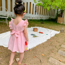 Girls summer clothes dress dress 2022 new small children Fashion foreign air pure cotton princess dresses baby summer dresses