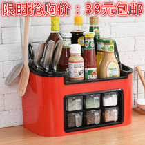   Shelves for soy sauce bottles vinegar and salt seasonings kitchen multi-function household storage things seasoning boxes for