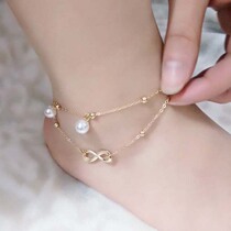 Pearl pendant 2021 New anklet ins cold wind senior sense female exaggerated Korean bracelet student jewelry summer