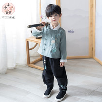 Hanfu Boys Autumn Chinese Chinese Guoxiology suit set little boy embroidery antique childrens clothing baby improved trembling tone Tang suit