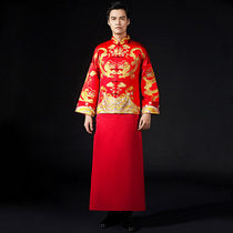 Male Xiu Wo clothing Chinese wedding 2021 new costume groom wedding dress retro wedding dress Dragon and phoenix coat toast dress