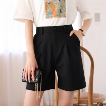 2021 summer new high waist shorts women loose casual straight wide leg pants