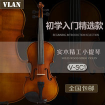 VLAN Handmade solid wood tiger pattern violin Beginner beginner Professional performance examination Children adult handmade violin