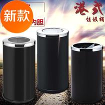 Port Style Stainless Steel Bins Silver Mall Hotel Fruit Leather Case Lobby Cylinder Flip vertical 7 dustbin 3 Outdoor