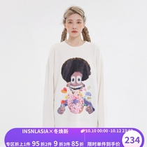 INSNLASIA original retro explosive head funny sweater tide brand mens and womens sweater couple fun tops