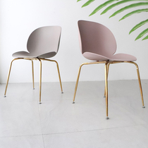 Nordic dining chair Electroplated gold feet Net red ins desk chair Simple dining chair backrest Household single chair
