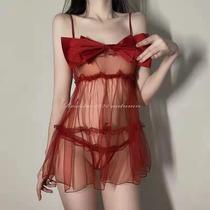 Two-dimensional sexy underwear cute small chest transparent perspective temptation passion suit bed shame midnight charm