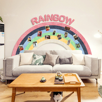 RAINBOW RAINBOW creative felt board wall stickers childrens room environmental protection wall stickers kindergarten training class corner decoration cork board color felt board photo wall works exhibition message board background wall