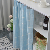 Cabinet shielded curtain self-adhesive sliding rail style wardrobe door cupboard washing machine shoe cabinet rack grid dust-proof and ugly curtain