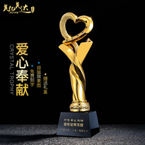 Crystal Trophy Customized for the Oscars Little Golden Man Angel Dingdat Creative Metal Enterprise Honor Card Gift Kindness