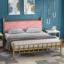Nordic Wrought iron bed Golden Princess bed Double bed 1 8 meters bed and breakfast iron bed Childrens bed Simple modern iron frame bed