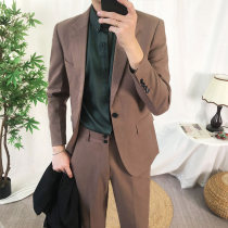 Yabi handsome suit mens suit slim handsome groom wedding casual suit male Korean version of the trend light familiar wind Tide brand