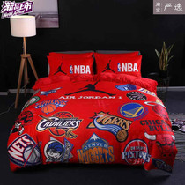 Boys boys basketball pattern theme personality boys thick crystal velvet dormitory sheets quilt cover three or four sets