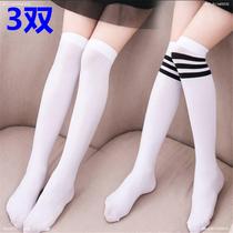 Middle socks over the knee White 3-16 childrens long tube socks half bucket socks thin girls Big children long stockings