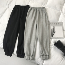 Plus velvet sweatpants womens loose toe shoes wear 2020 new Haren pants women tide autumn and winter thick casual pants