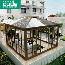 Oude outdoor sun room transparent glass room terrace aluminum alloy simple house mobile House courtyard garden pavilion