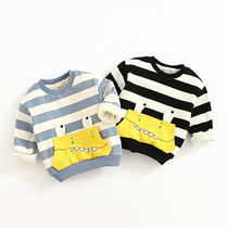 Mens baby plus velvet vests autumn and winter baby Foreign coat childrens overhead thick clothes boys winter clothes base shirt