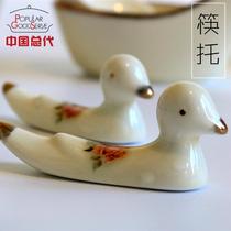 Korean import queen rose queen rose ceramic spoon holder chopstick holder chopstick holder a box of five single price
