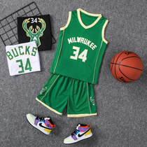Letter Brother Jersey Bucks new team uniforms A set of custom sports vest training suits breathable childrens basketball uniforms