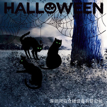 The 2021 Halloween Garden frightens cat outdoor night eye black cat decoration courtyard interface spot can start 20 sets