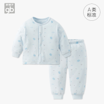 Good baby pajamas winter thick childrens cardigan suit cotton home clothes boys and girls thermal underwear