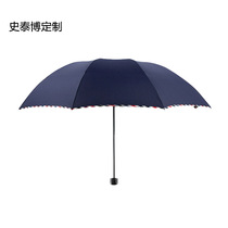 Staples YDDZ three fold umbrella 24 inch navy blue custom 5000 set