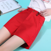 Clearance handling shorts women Summer high waist loose wear black suit pants casual thin wide leg shorts women