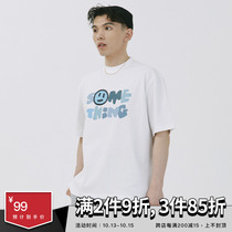 SAMESAME21SS new fake smile face print T-shirt round neck trend casual loose short sleeve male summer Japanese