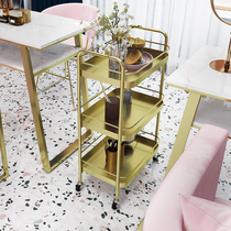 Wheeled storage pulley shelf Removable multi-layer shelf Nail shop decoration rack Beauty salon barber cart