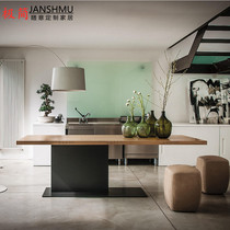 Light luxury simple island table Solid wood dining table Nordic modern living room Western table Creative design office desk Computer desk