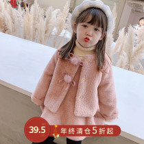 Little pudding baby baby childrens clothing 2020 new children Korean version of foreign style set girls thick warm two-piece 3 years old