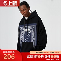ZONOS 2021 New cashew pullover hooded men trend hip hop loose casual print top