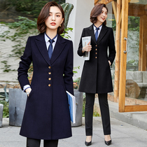 Professional woolen coat long sales department work clothes coat women winter thick jewelry store cotton wool tooling