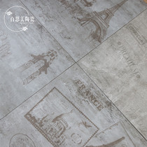 Chinese style retro cement flower brick 600x600 guest restaurant folk accommodation grey antique floor tile toilet anti-slip tile